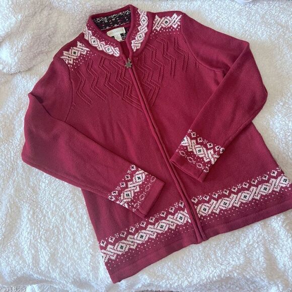 🌟Vintage high neck, winter cardigan by Appleseeds, size M - Picture 1 of 6
